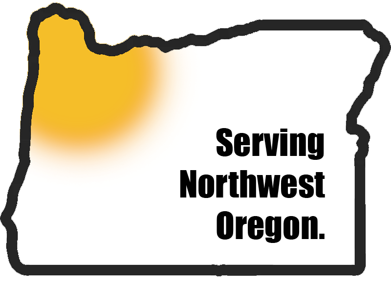 Map of Oregon showing our service coverage